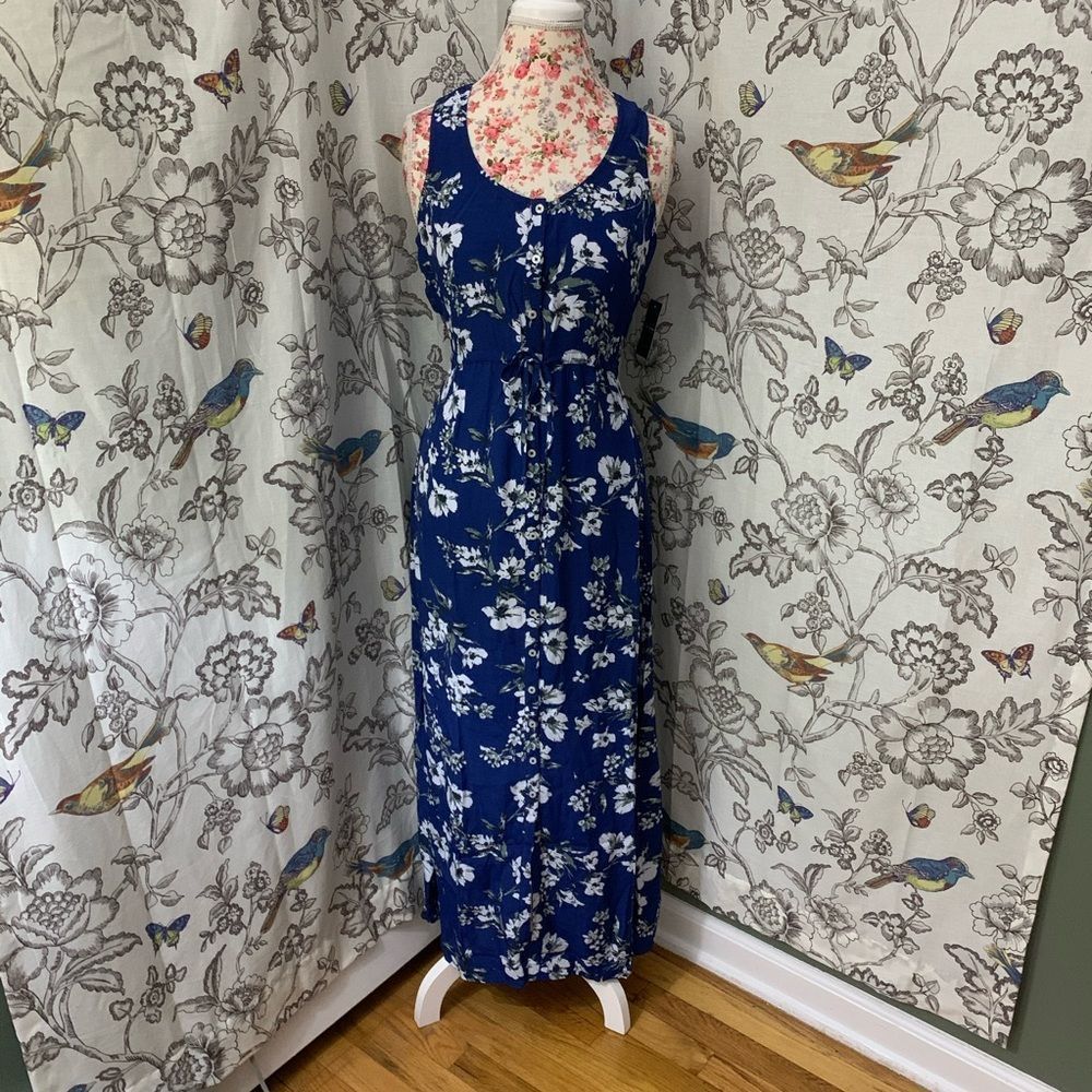 Lucky Brand Sleeveless Tie Waist Maxi Dress